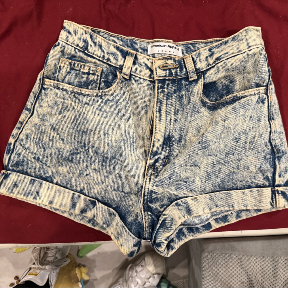 American Apparel High-Waisted Denim Jean Shorts - Size 27